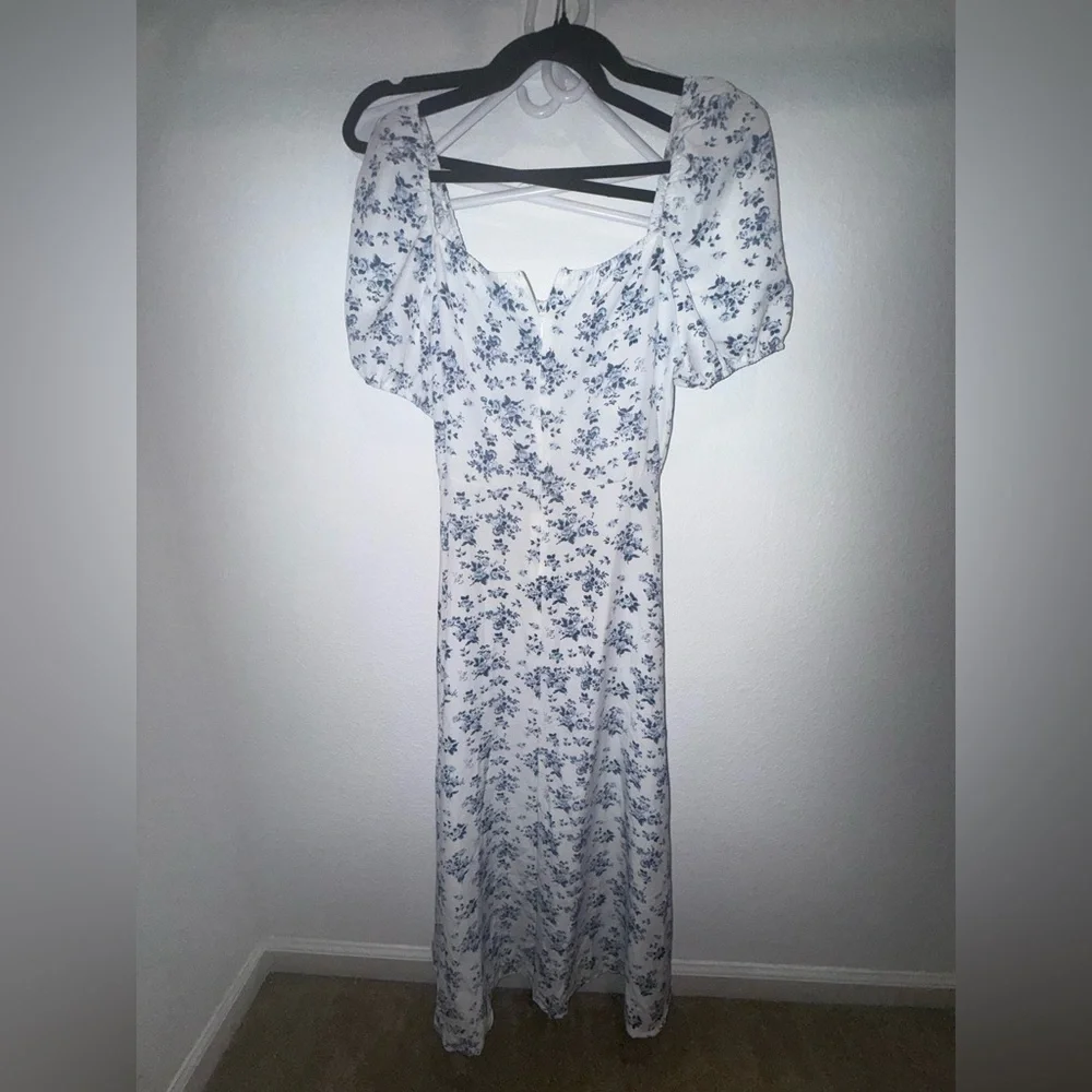 🎄 Christmas gift? Brand new SHEIN NWOT Milkmaid Floral Slit Maxi Dress L - Picture 2 of 4